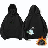 Winter Fleece-lined Hoodie Dinosaur Print Couple Niche Design