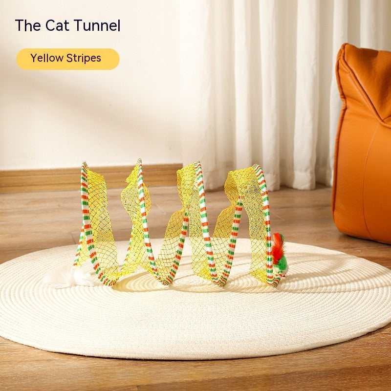 Cat Tunnel Foldable S-Type Interactive Toy for Kittens & Cats - Outdoor Play & Indoor Fun - Minihomy