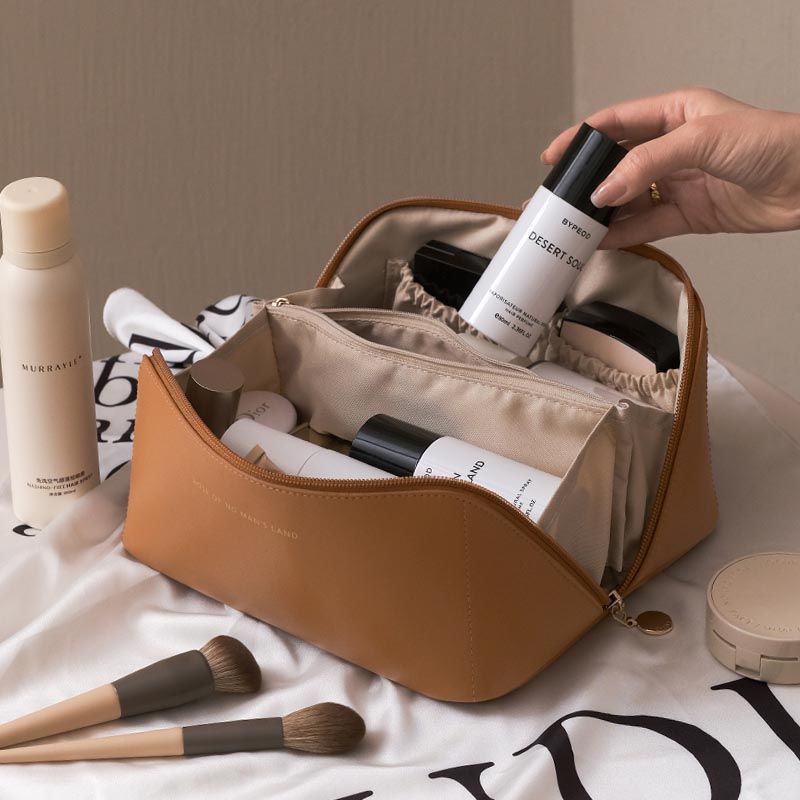 Large Travel Makeup Bag - Cosmetic Organizer with Huge Capacity