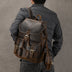 Casual Retro Crazy Horse Leather Travel Backpack - Minihomy