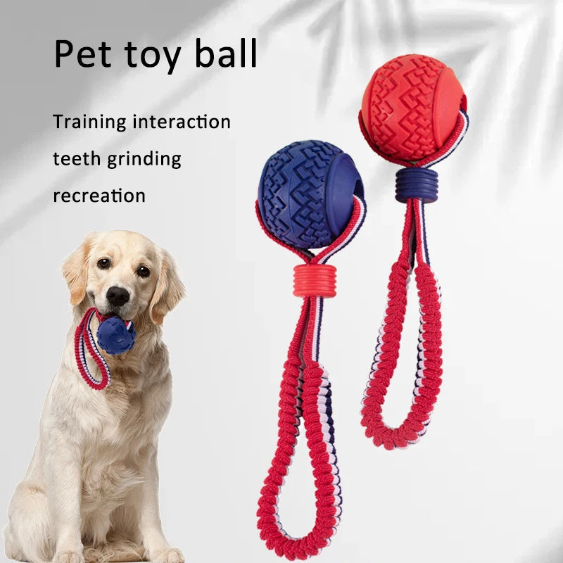 Interactive Dog Toy Ball - Teether with Rope for Chewing, Training & Fun - Minihomy