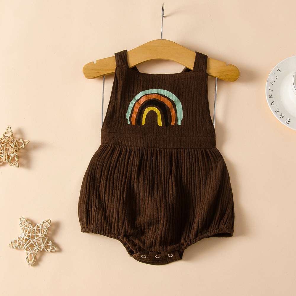 Cute newborn baby rainbow jumpsuit - Minihomy