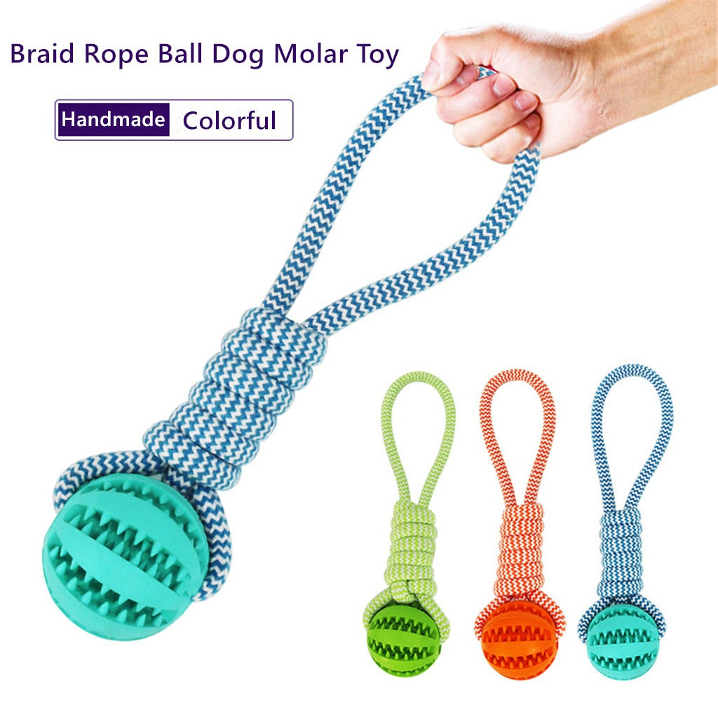 Interactive Dog Toys Set - Treat Rope Rubber Leaking Balls for Small to Medium Dogs