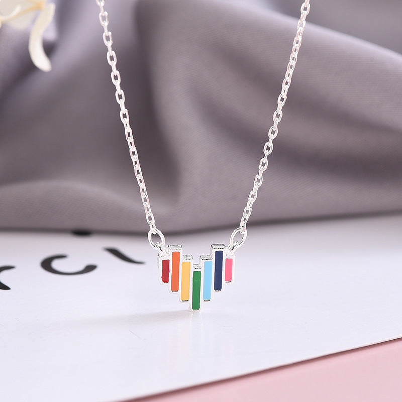 Rainbow Love Necklace Women