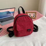 Girls' Corduroy Backpack - Small School Bag for Teens