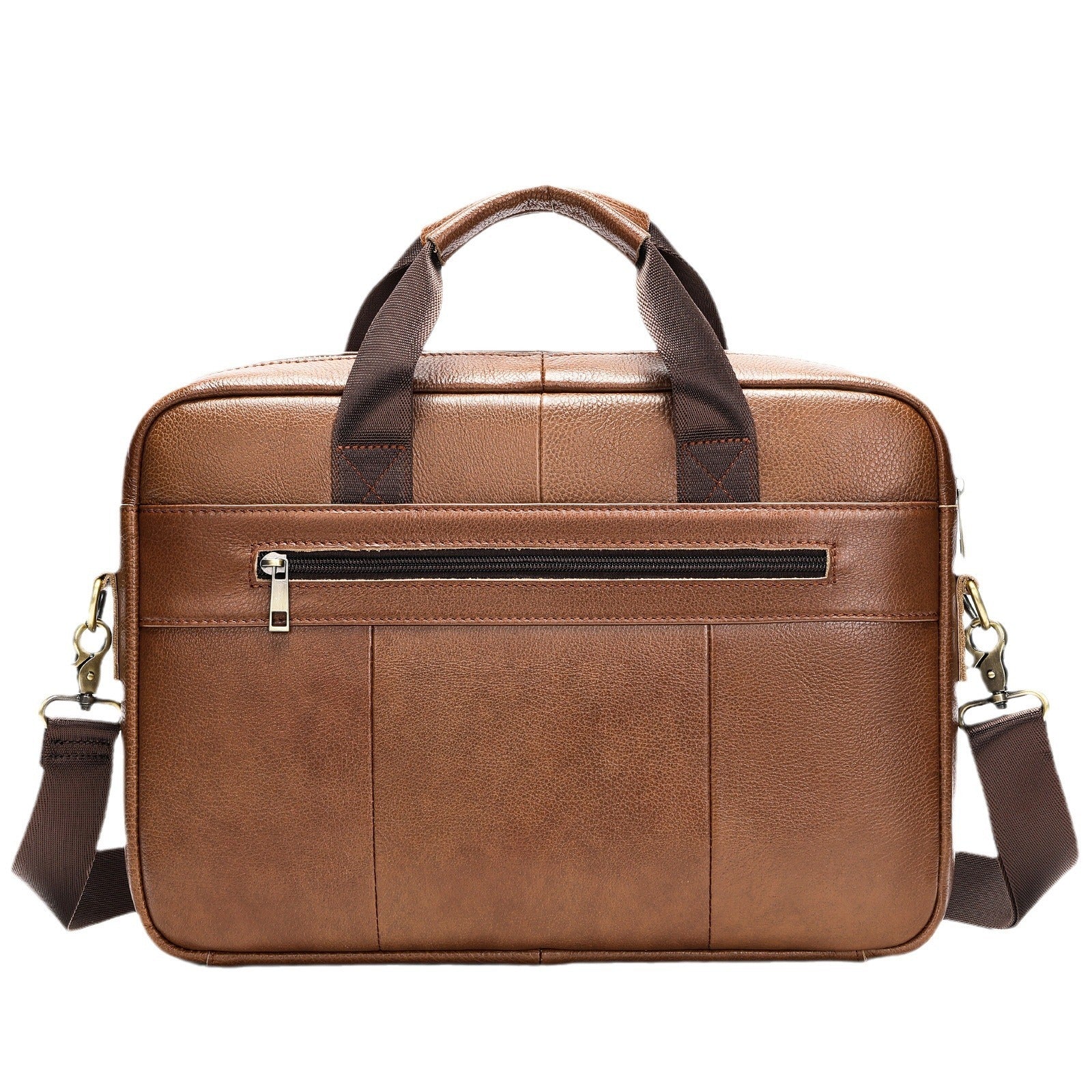 Men's Leather Computer Bag - Casual Shoulder Crossbody for Work & Travel - Minihomy