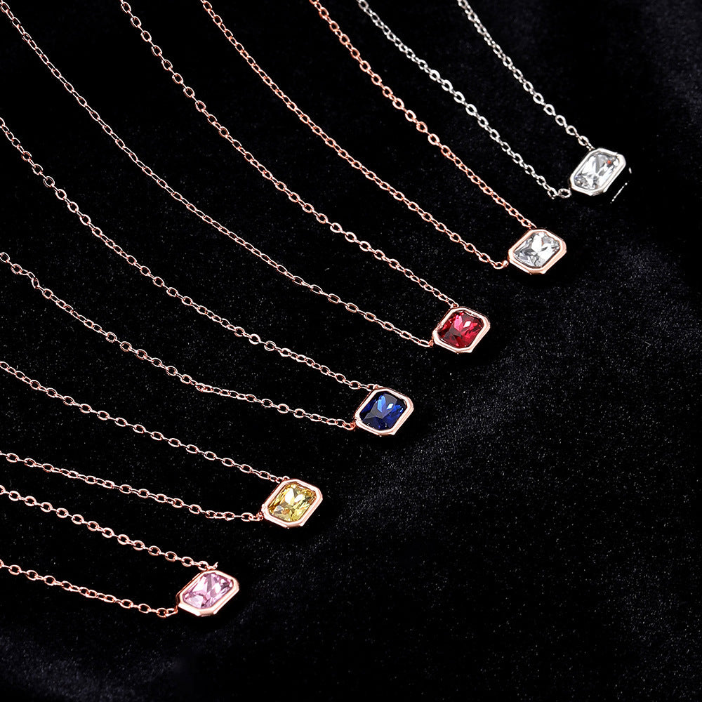 Ins Style Color Cube Sugar Zirconium Clavicle Chain: Elevate Your Style with Elegance