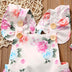 Floral Ruffled Set Infant Casual Trend Cute Little Floral Triangle Dress Two Piece Suit - Minihomy