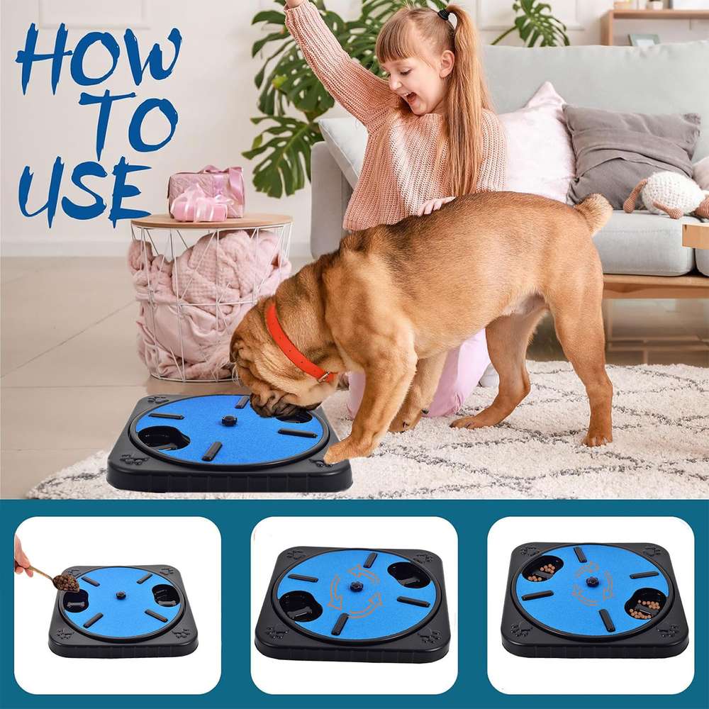 360° Rotating Cat & Dog Scratch Board with Treat Dispenser - Claw Trimmer & Scratcher - Minihomy