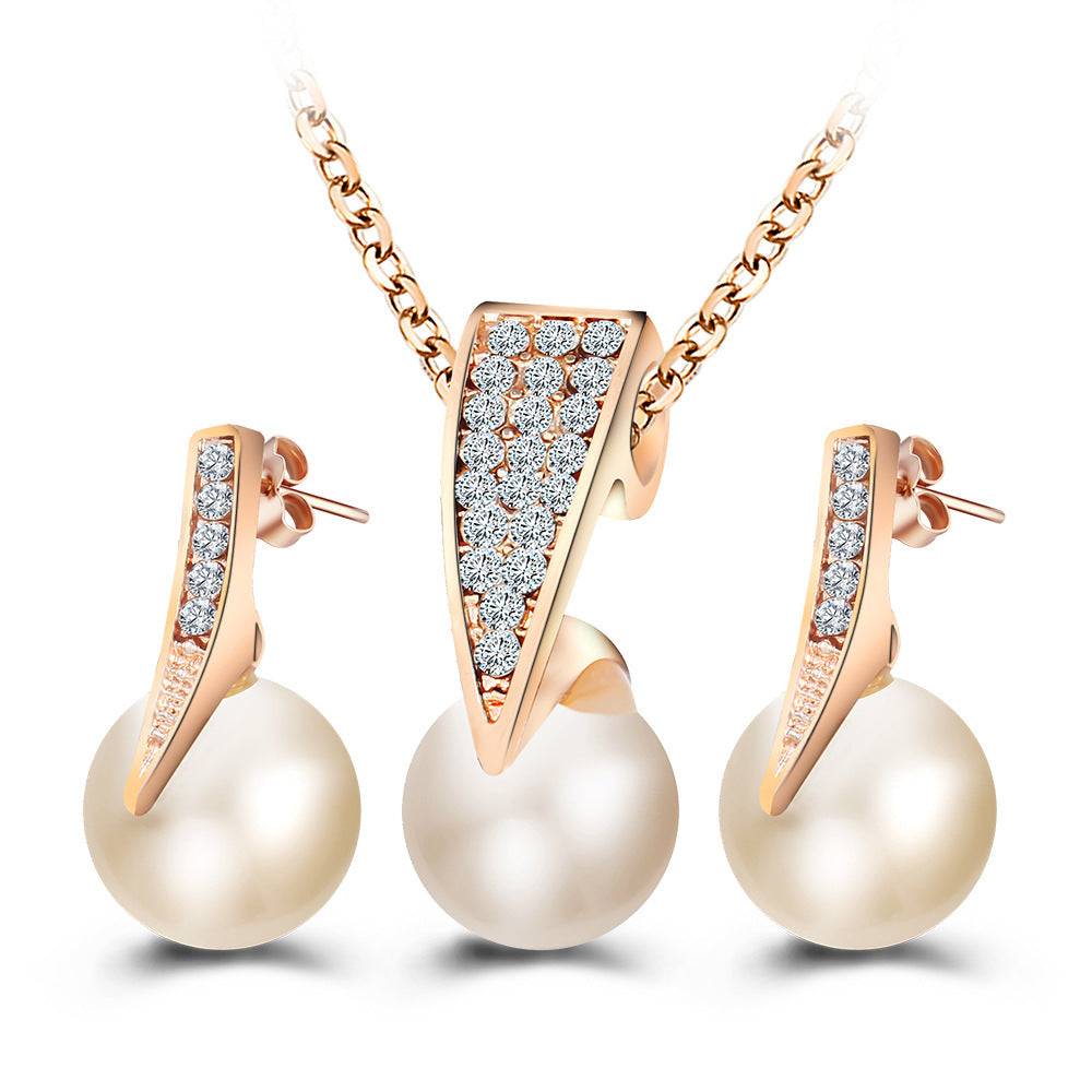 2-piece faux pearl necklace set - Minihomy