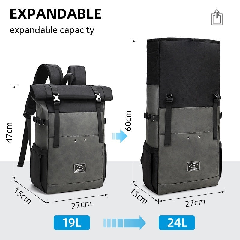 Large Capacity Men's And Women's Roll-up Backpack - Minihomy