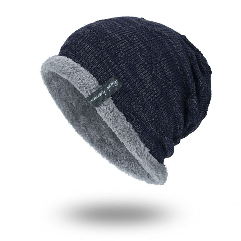 Diagonal hook hat bib knitted woolen hat