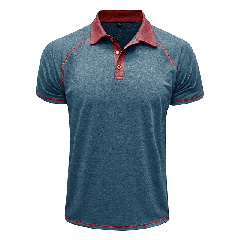 Men's Short Sleeve Polo Shirt - Lapel Collar T-Shirt