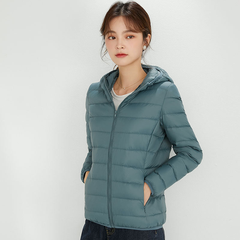 Women's Hooded Short Lightweight Down Jacket Plus Size