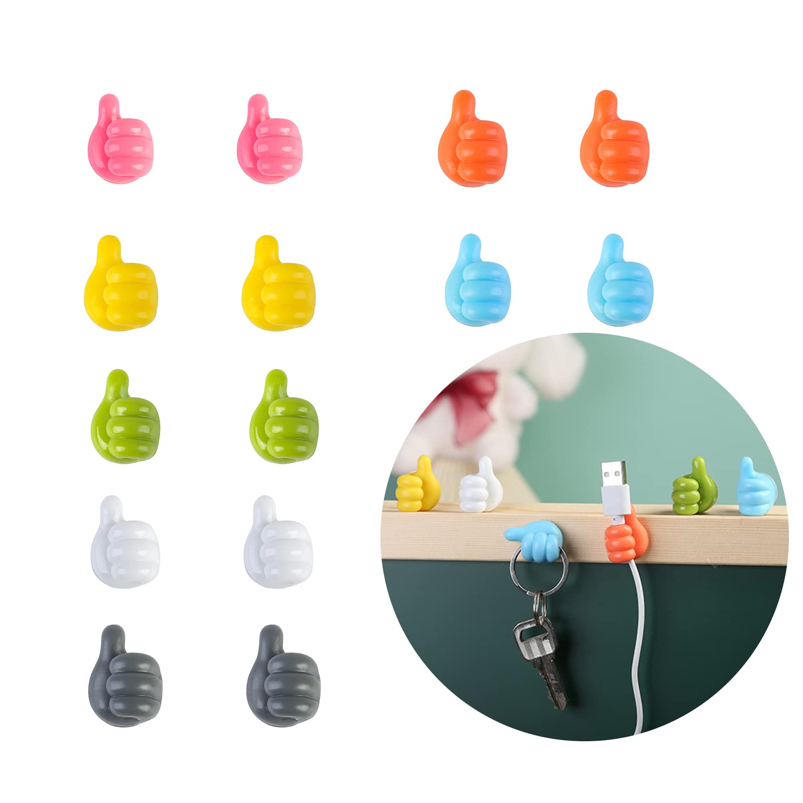 Multifunctional Clip Holder Thumb Hooks Wire Organizer Wall Hooks Hanger