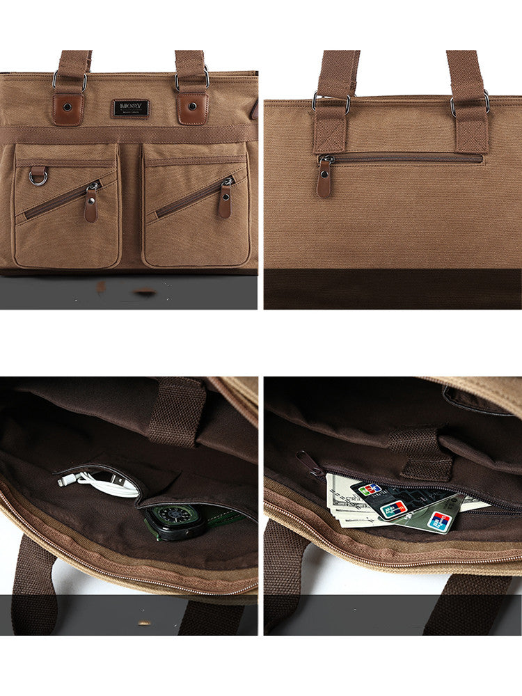 Men's Handbag Canvas Business Briefcase - Minihomy