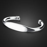 Simple Glossy Bracelet 925 Silver Plated Men And Women Couple Bracelets