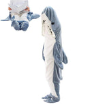 Cartoon Shark Sleeping Bag Pajamas Office Nap Shark Blanket  For Children Adult