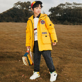 Solid Color Boys Mid-length Down Jacket