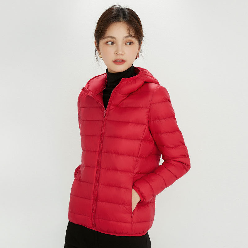 Women's Hooded Short Lightweight Down Jacket Plus Size