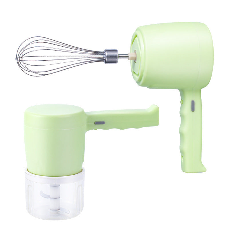 2-in-1 Electric Hand Mixer & Food Processor - Blender, Chopper, Frother, Beater, USB Rechargeable - Minihomy