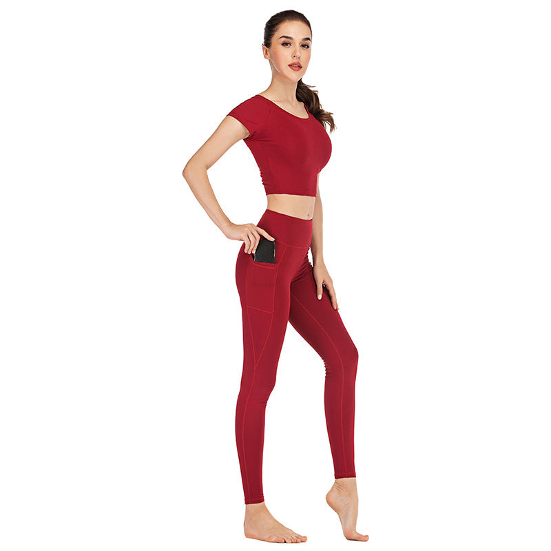 Pocket yoga clothes suit women - Minihomy