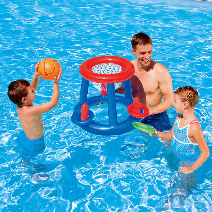 Inflatable Basketball Hoop for Kids - Water Shooting Game with PVC Frame