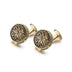 French Black Glue Drop Round Electroplated Gold Cufflinks - Minihomy