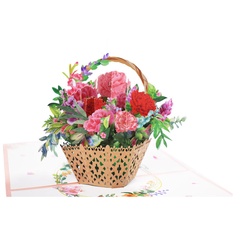 3D Flower Bouquet Cards Gifts Anniversary Pop-Up Mom Floral Bouquet Wife Greeting Cards Mothers Day