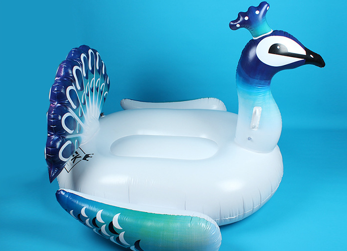 Giant Peacocks Pool Float Inflatable Mattress For Beach Swimming Ring - Minihomy