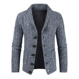 Men's Knitted Cardigan V Neck Loose Thick Sweater Jacket