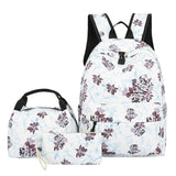 Floral Bags 3pcs Schoolbag Backpack Lunch Bag And Wallets: Your Stylish Companion for Every Adventure