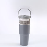 Portable Stainless Steel Travel Tumbler - Insulated Water Bottle with Handle Cover