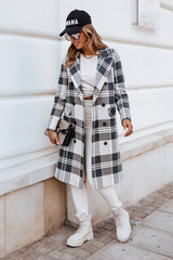 European And American Plaid Woolen Coat