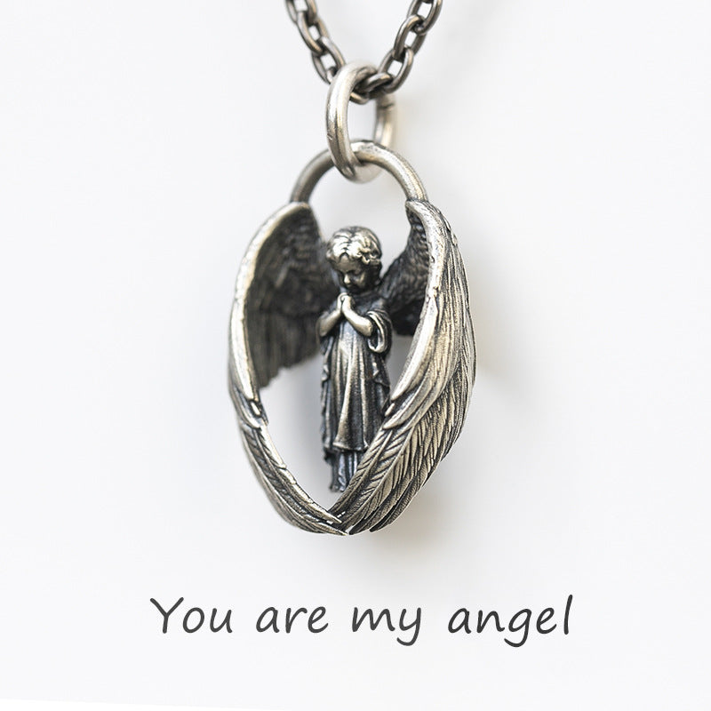 Angel Wings Pendant Necklace For Men