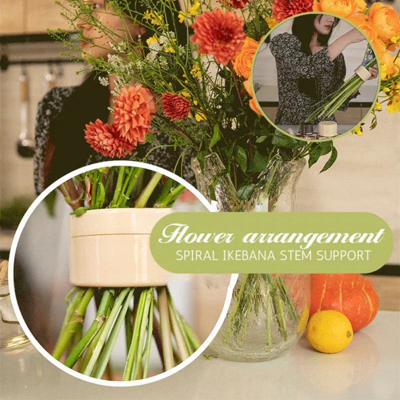 DIY Vase Spiral Stem Bracket - Flower Arrangement Tool for Stunning Bouquets