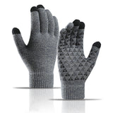 Winter Knitted Gloves Cycling Anti-Cold Anti-Slip Triangular Offset  For Men And Women Warm Gloves