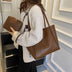 Casual Large Capacity Tote Bags for Women - Solid Color Shopping Shoulder Bag - Minihomy