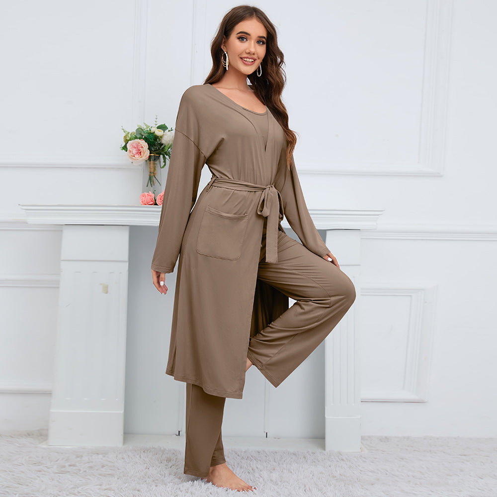 Women's  Camisole Coat Wide Leg Pants Suit