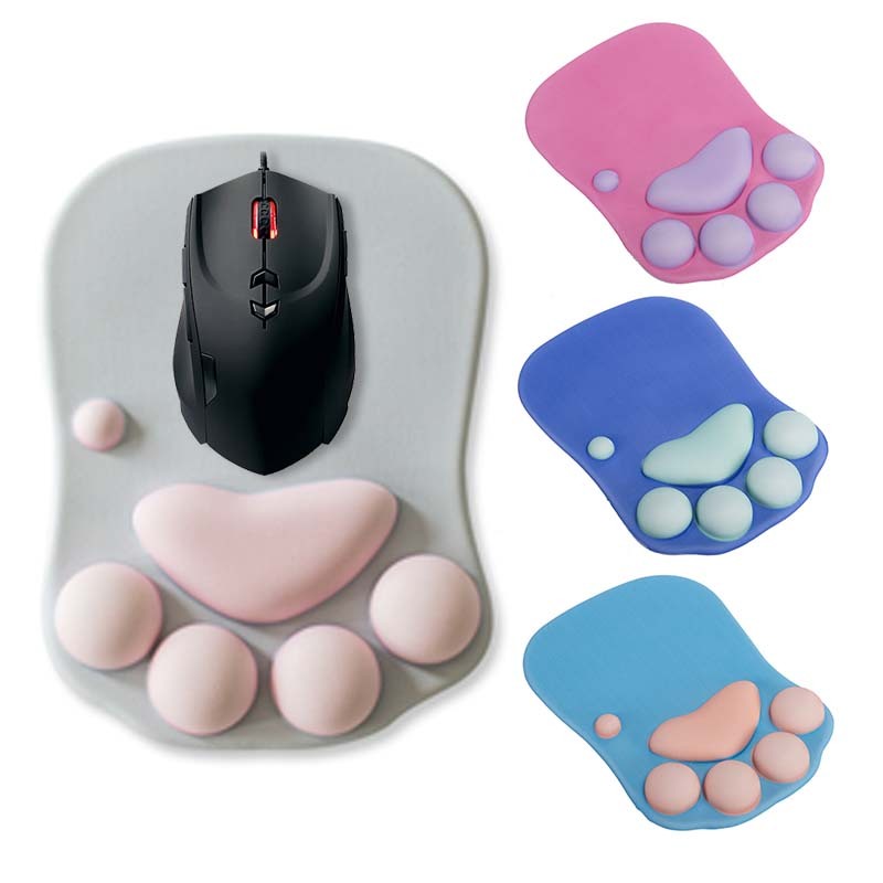 Cute Cat Paw Mouse Pad with Wrist Support - Soft Silicone Rest for Comfort & Fashion - Minihomy