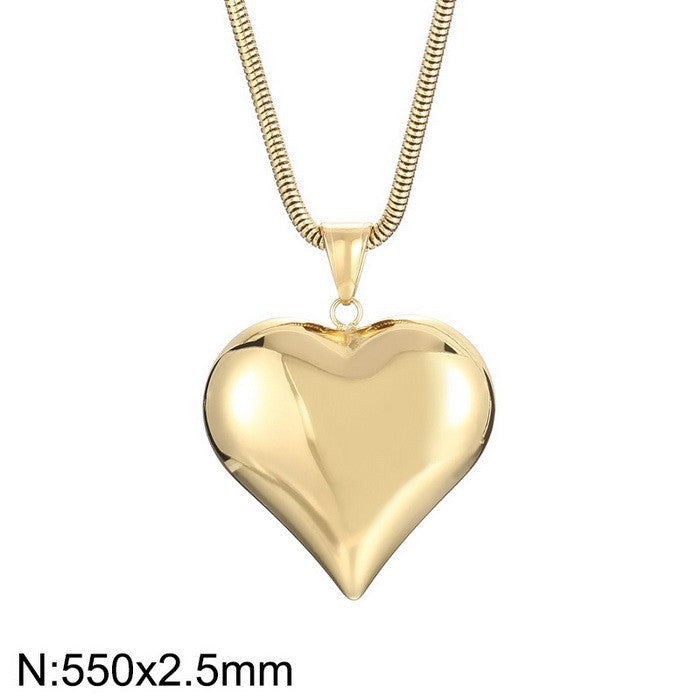 Gold Silver Hollow Heart-shaped Necklace - Ins Simple, Versatile, Personalized Love Necklace