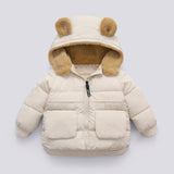 Childrens Autumn And Winter Short Thick Hooded Warm Jacket