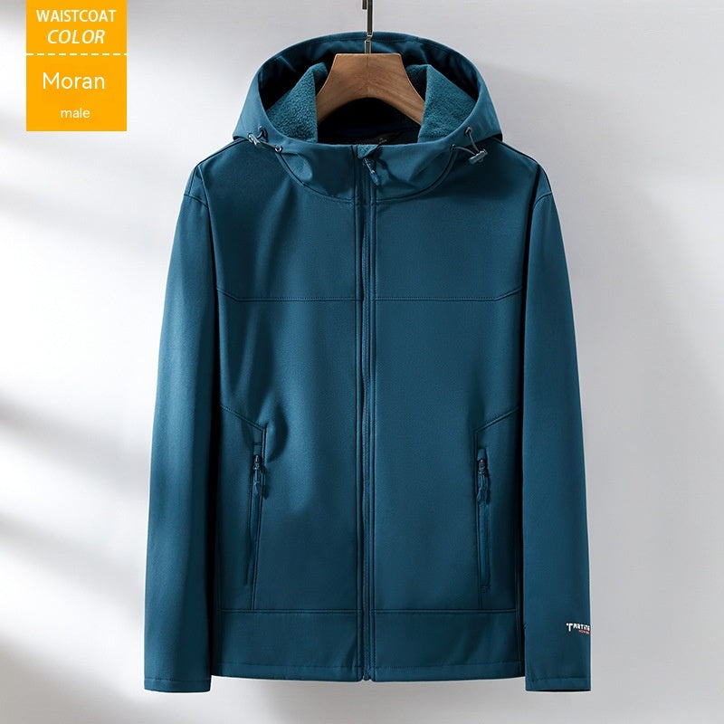 Soft Shell Fleece-lined Single-layer Coat