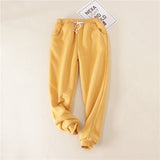 Lambskin Sweatpants Winter Women's Velvet Autumn Loose Thickening Warm Pants