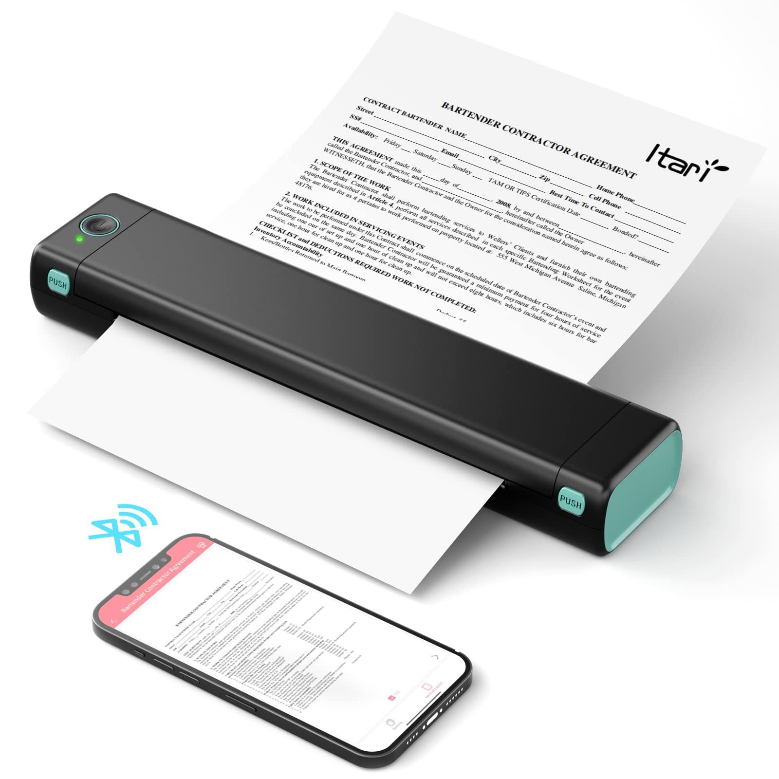 Phomemo M08F Portable Bluetooth Thermal Printer for Travel, Mobile Office & Tattoo Paper - A4 Wireless - Minihomy