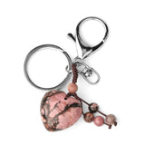 Love Natural Stone Crystal Keychain