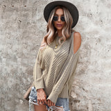 Autumn And Winter Solid Color Strapless Long-sleeved Thick Stitch Top