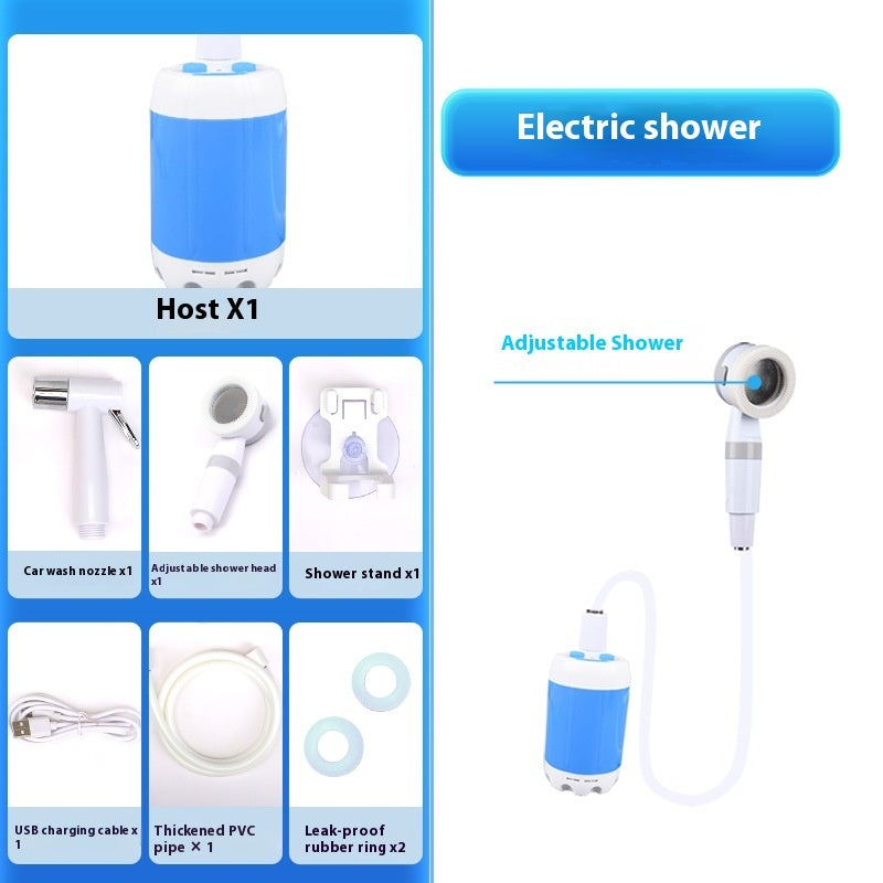 Portable Electric Camping Shower - Rechargeable, Waterproof, 5000mAh Battery, Hiking & Travel