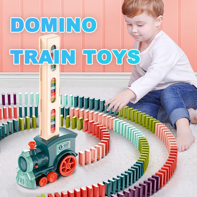 Domino Train Toys - Automatic Release Electric Building Blocks Train Toy