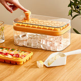 One-Button Press Type Ice Mold Box - Ice Cube Maker with Storage Box and Lid